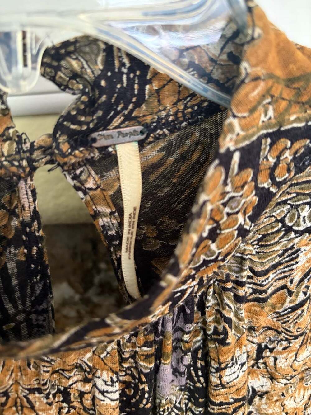 Free People Art Nouveau boho print Blouse with Lace - Picture 11 of 13